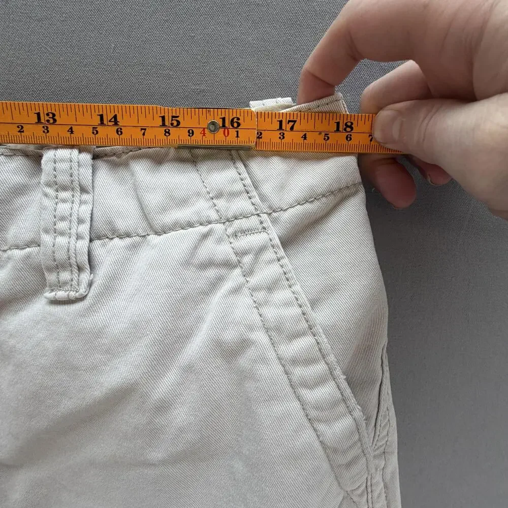 Aeropostale Cargo Shorts Mens 36 Beige Drawstring Pockets 11 Inseam Casual